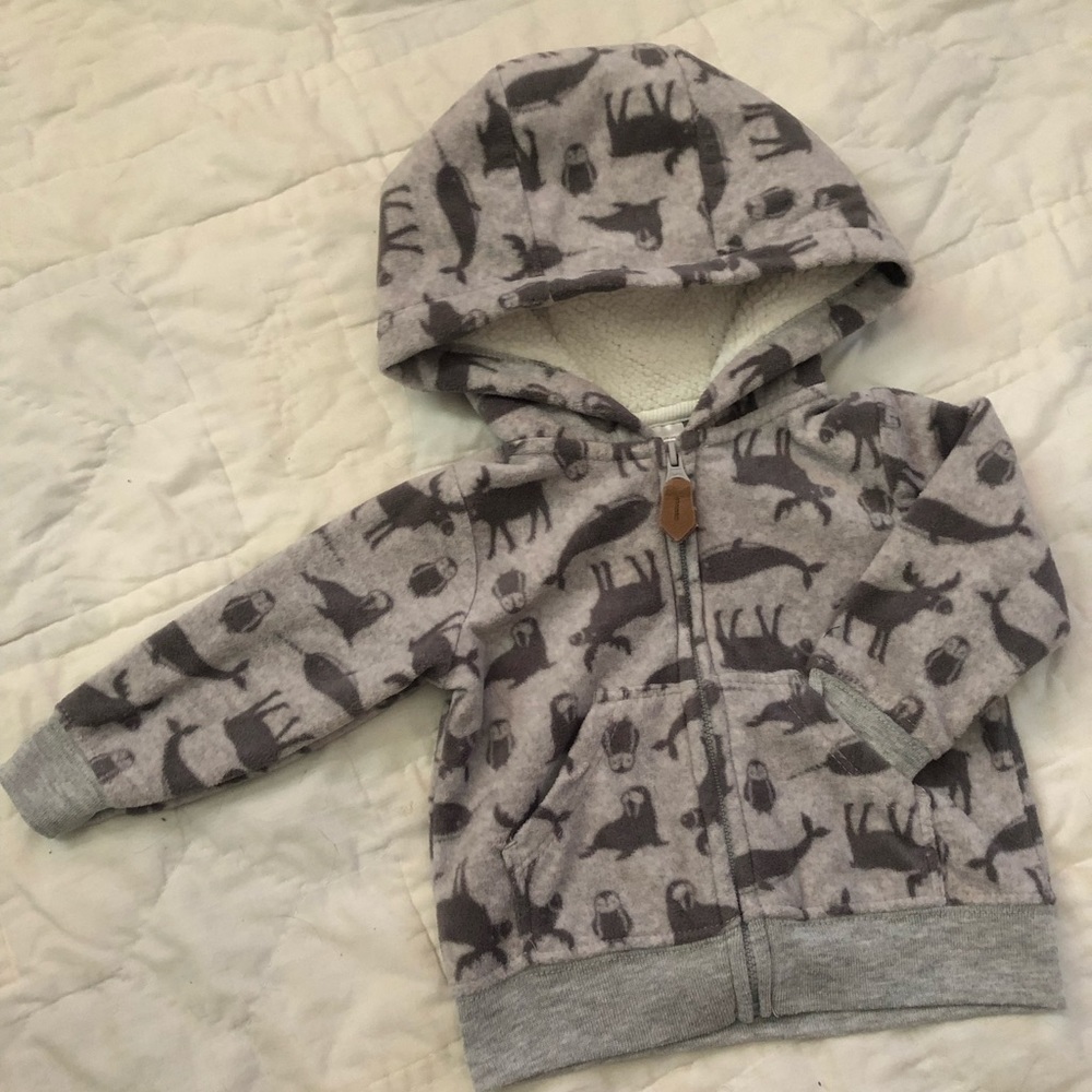 Carter's Grey Fleece Animal Jacket